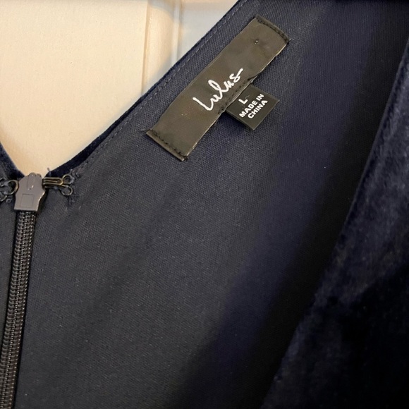 Lulus navy velvet gown - Picture 3 of 4